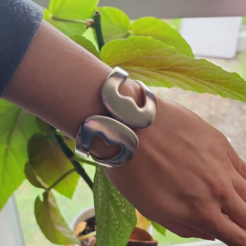 Silver Abstract Cuff Bracelet